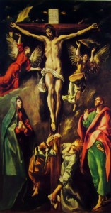 Cristo crocifisso, con la Madonna, la Maddalena, San Giovanni Evangelista e angeli, cm. 312 x 169, Museo del Prado, Madrid.